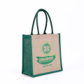 Promotional Gift Eco-Friendly Durable Reusable Jute Tote Bag with Full Logo Printed